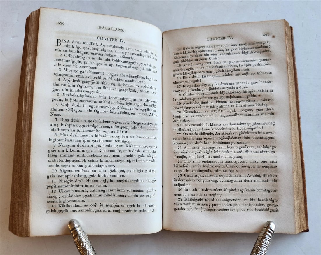 1856 BIBLE IN OJIBWE LANGUAGE Native Americana ANTIQUE rare - 8