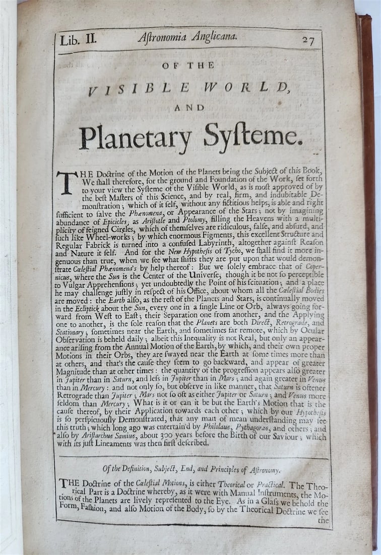 1699 ASTRONOMIA ANGLICANA in ENGLISH by N. Greenwood antique ILLUSTRATED scarce - 12