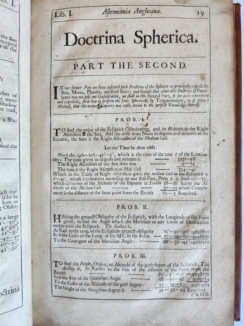 1699 ASTRONOMIA ANGLICANA in ENGLISH by N. Greenwood antique ILLUSTRATED scarce - 14