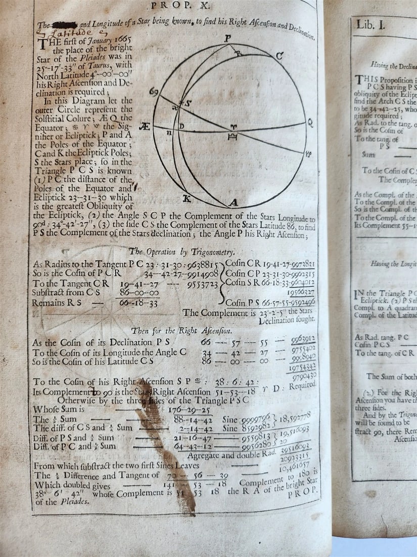 1699 ASTRONOMIA ANGLICANA in ENGLISH by N. Greenwood antique ILLUSTRATED scarce - 16