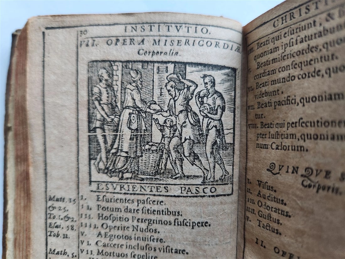 1588 THEOLOGY antique ILLUSTRATED w/ 93 WOODCUT ENGRAVINGS PIGSKIN BINDING - 14