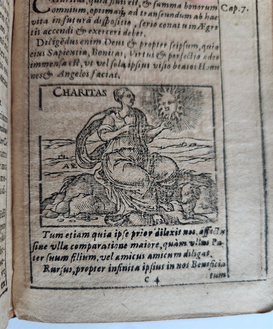 1588 THEOLOGY antique ILLUSTRATED w/ 93 WOODCUT ENGRAVINGS PIGSKIN BINDING - 7