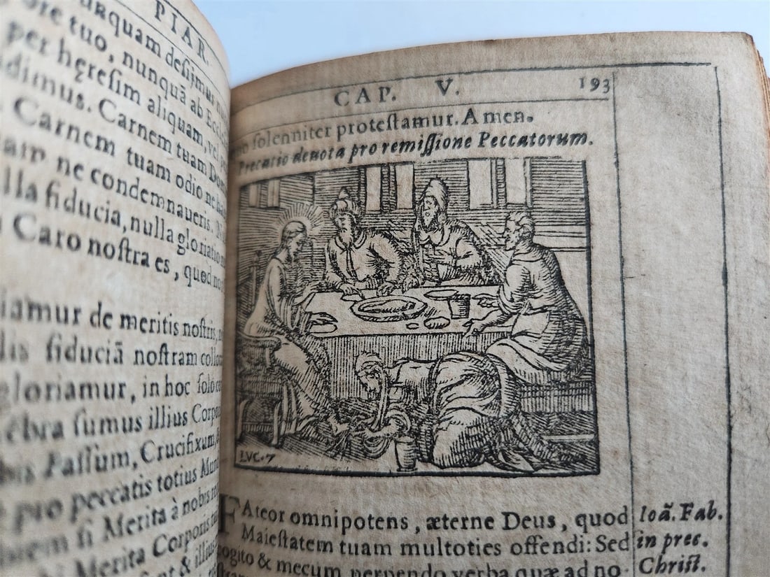 1588 THEOLOGY antique ILLUSTRATED w/ 93 WOODCUT ENGRAVINGS PIGSKIN BINDING - 8