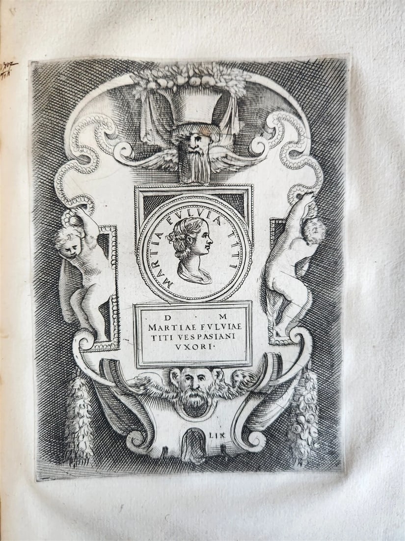 1600 ILLUSTRATED ROMAN EMPRESSES PORTRAITS antique 55 COPPER PLATES - 12