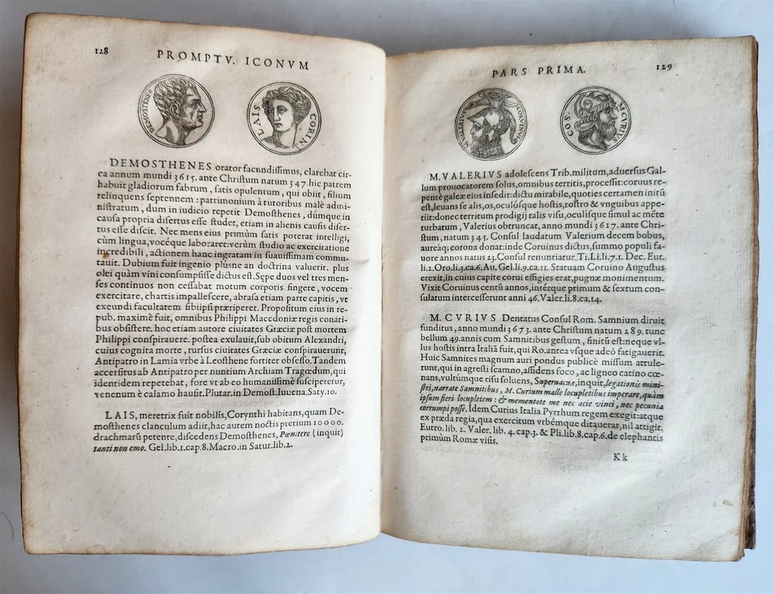 1578 NOTABLE MEN BIOGRAPHIES ILLUSTRATED antique Promtuarii iconum VELLUM 16th C - 13