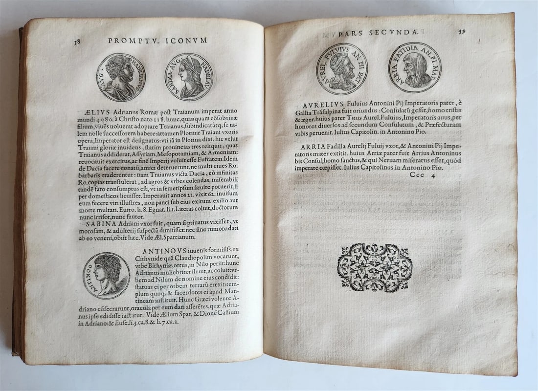 1578 NOTABLE MEN BIOGRAPHIES ILLUSTRATED antique Promtuarii iconum VELLUM 16th C - 15