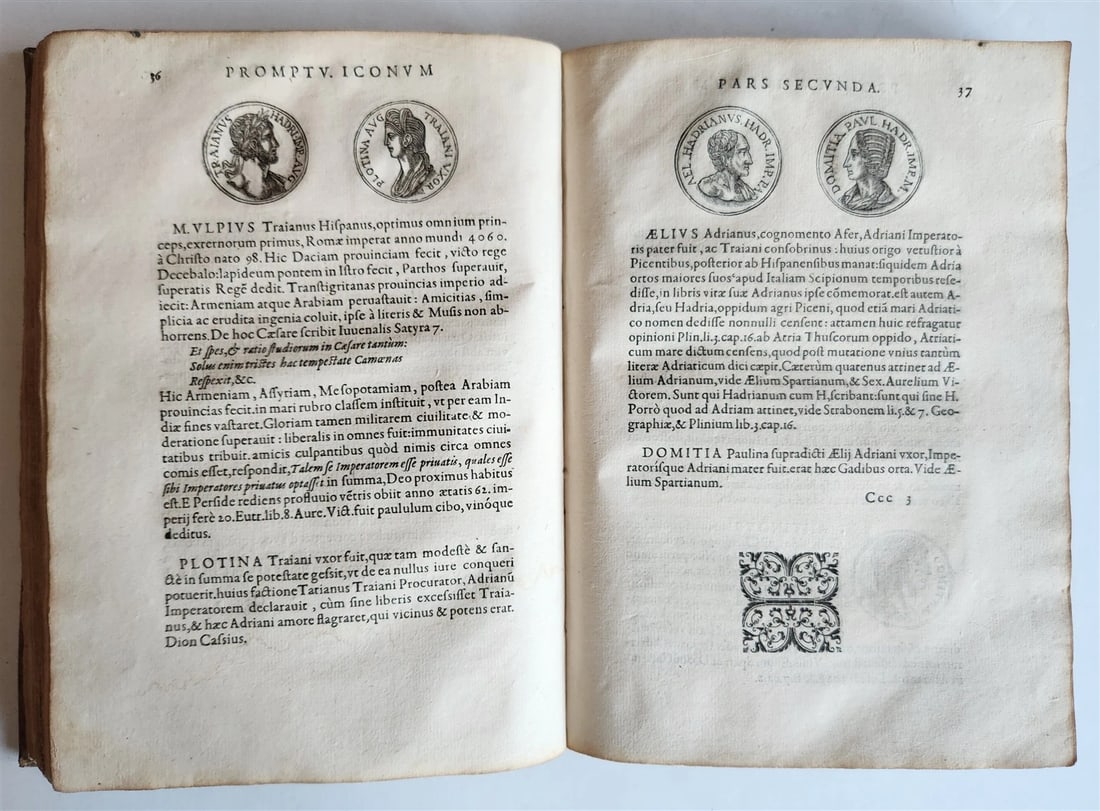 1578 NOTABLE MEN BIOGRAPHIES ILLUSTRATED antique Promtuarii iconum VELLUM 16th C - 16