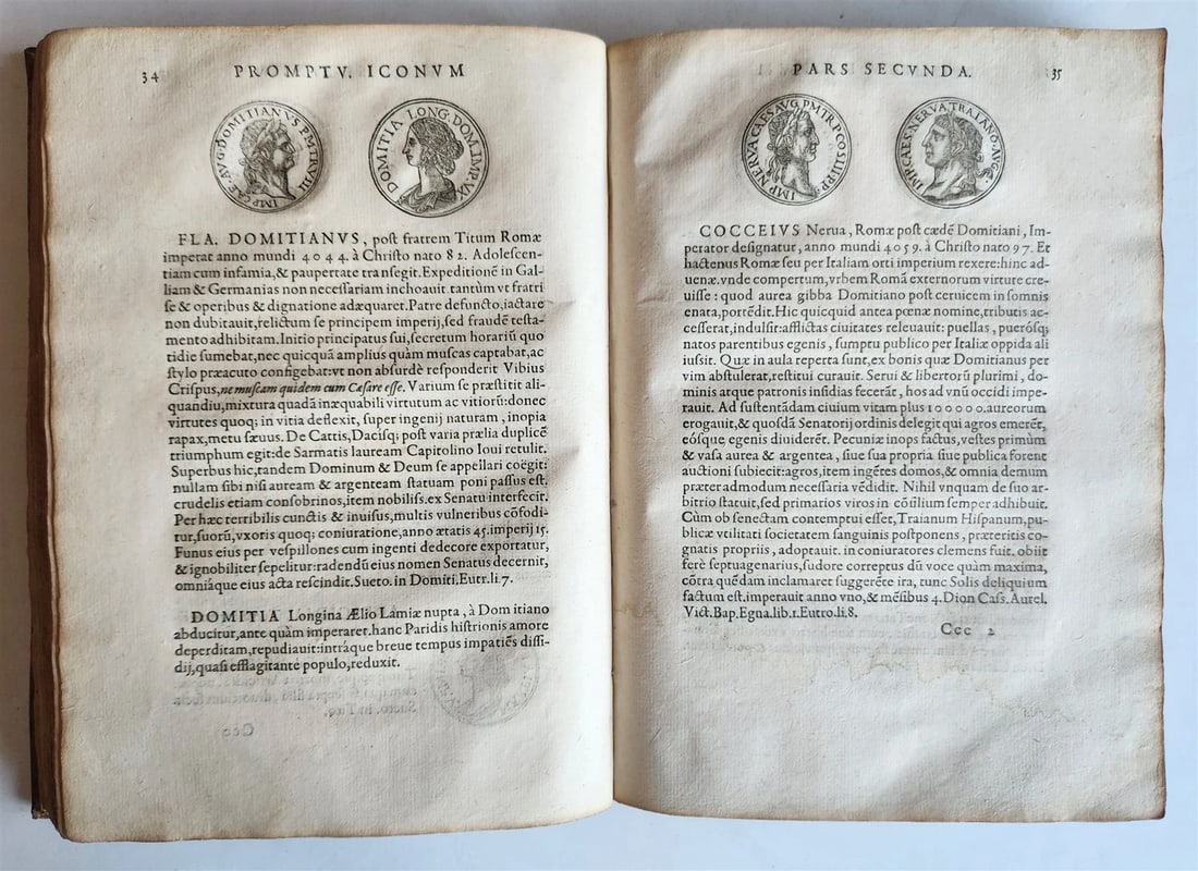 1578 NOTABLE MEN BIOGRAPHIES ILLUSTRATED antique Promtuarii iconum VELLUM 16th C - 17