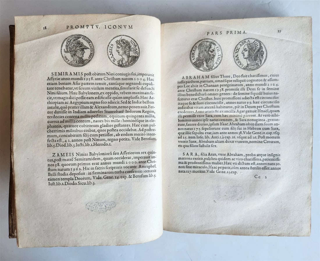 1578 NOTABLE MEN BIOGRAPHIES ILLUSTRATED antique Promtuarii iconum VELLUM 16th C - 7