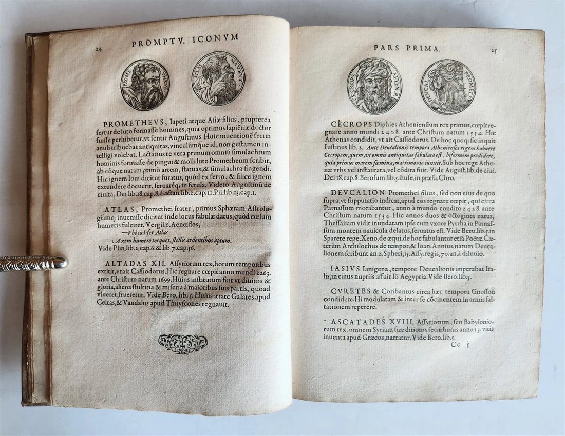 1578 NOTABLE MEN BIOGRAPHIES ILLUSTRATED antique Promtuarii iconum VELLUM 16th C - 8