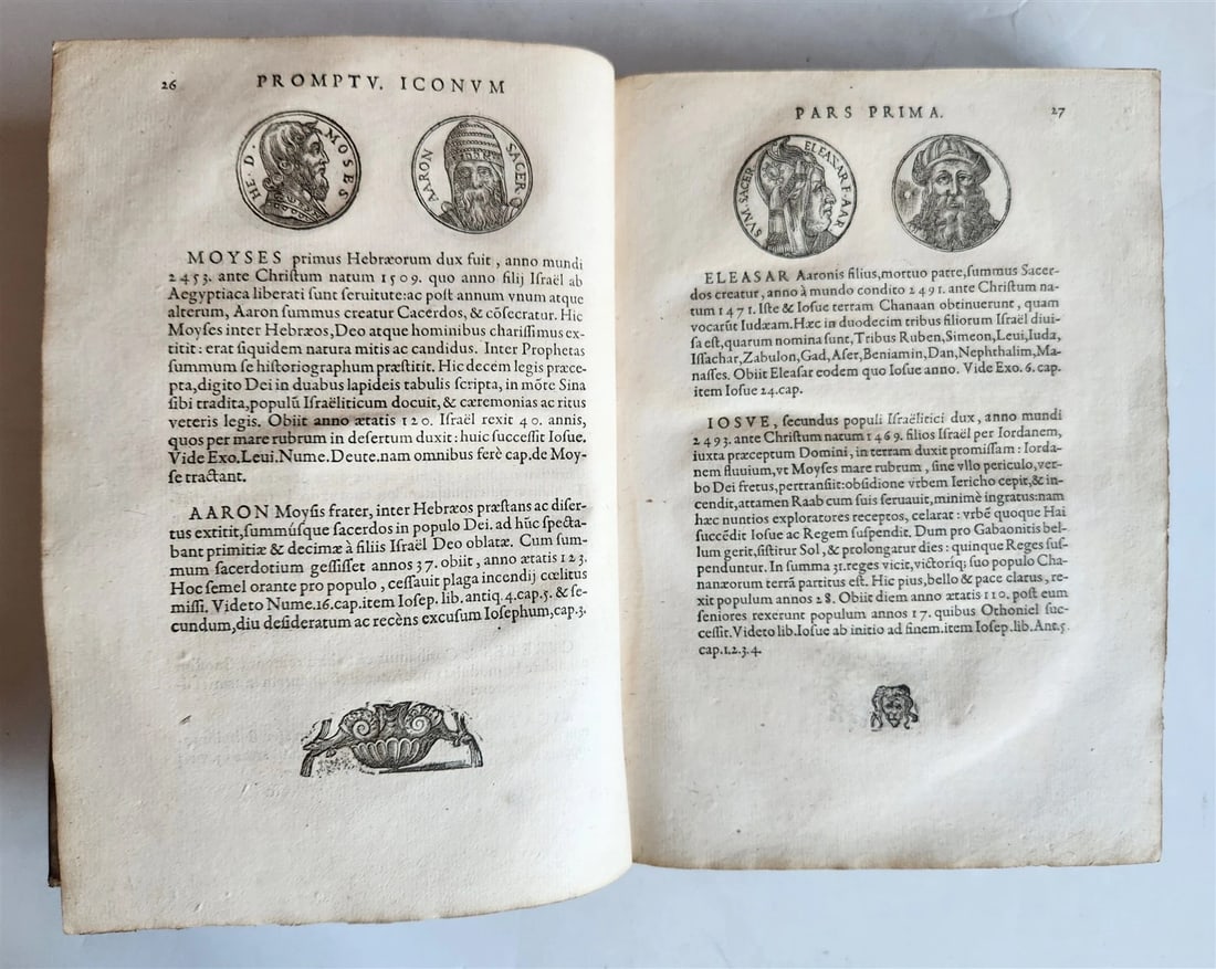 1578 NOTABLE MEN BIOGRAPHIES ILLUSTRATED antique Promtuarii iconum VELLUM 16th C - 9