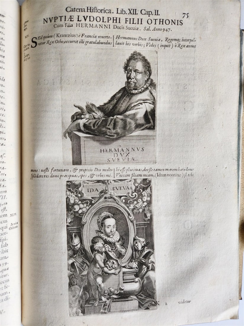 1673 SAXONY & BAVARIA HISTORY ILLUSTRATED FOLIO antique PIGSKIN BINDING - 18