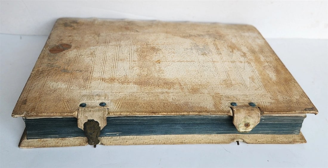 1673 SAXONY & BAVARIA HISTORY ILLUSTRATED FOLIO antique PIGSKIN BINDING - 4
