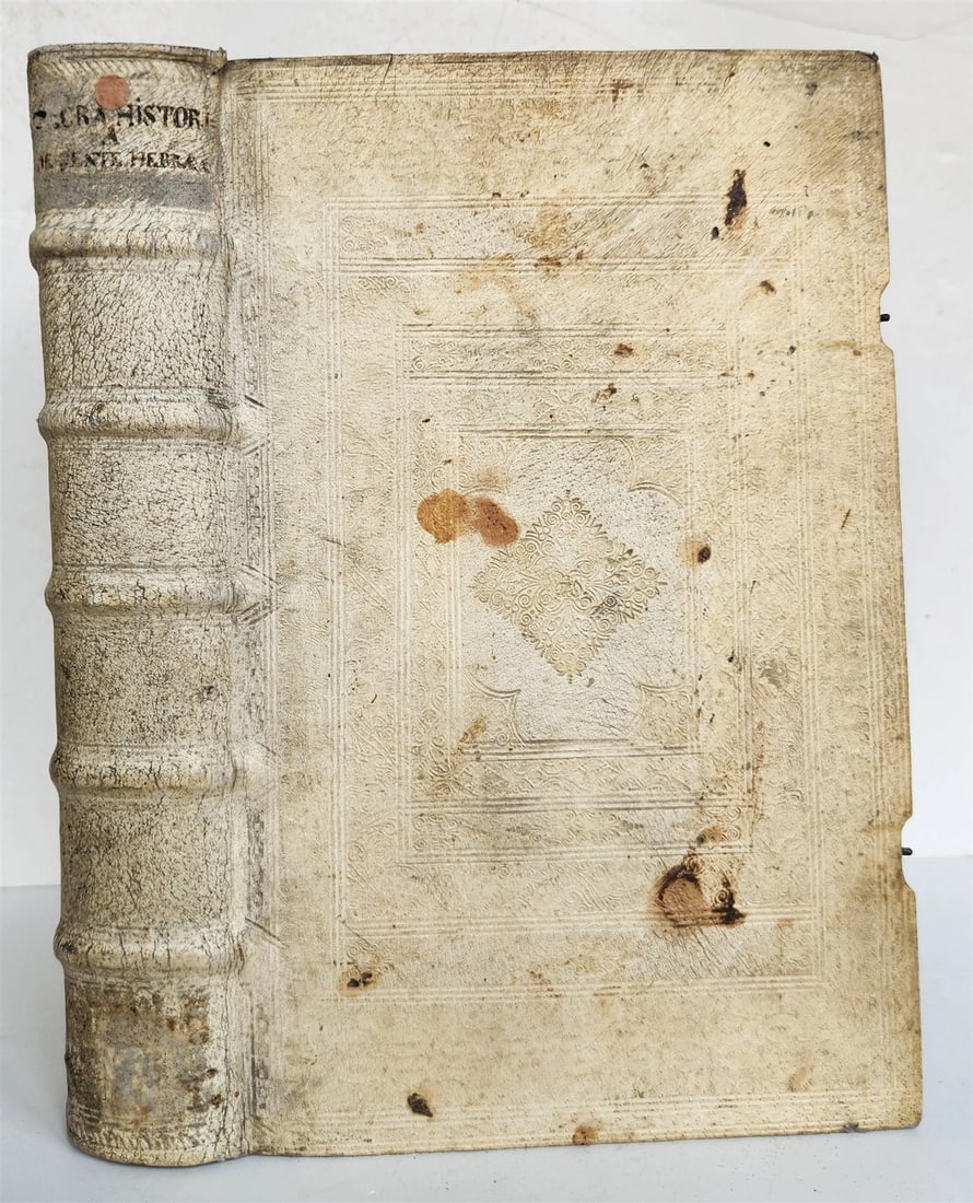 1700 SACRA de GENTIS HEBRAICAE GESTIS antique HAND TOOLED PIGSKIN BOUND FOLIO (1 of 9)