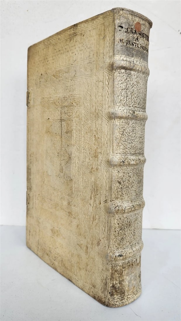 1700 SACRA de GENTIS HEBRAICAE GESTIS antique HAND TOOLED PIGSKIN BOUND FOLIO - 3