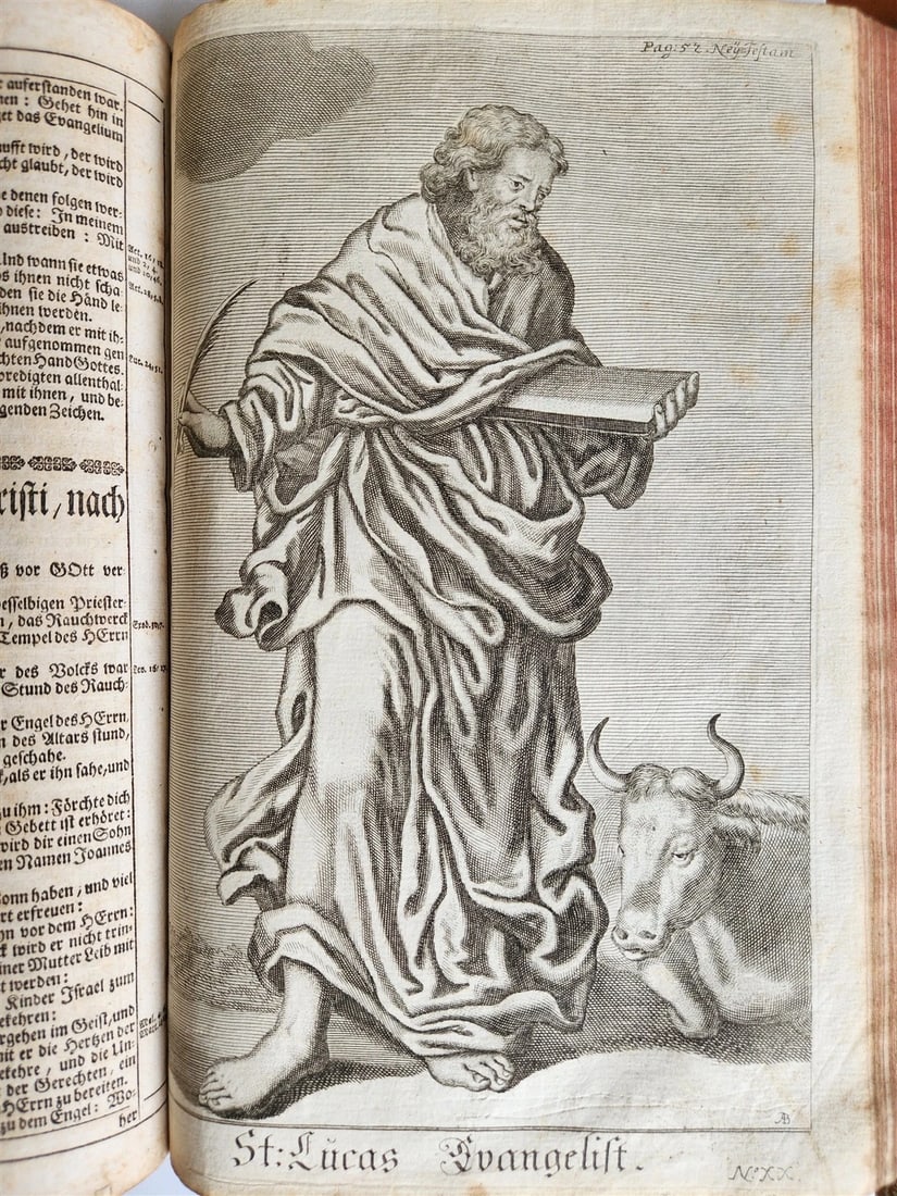 1734 BIBLE IN GERMAN ILLUSTRATED antique 2 FOLIO VOLUMES - 11