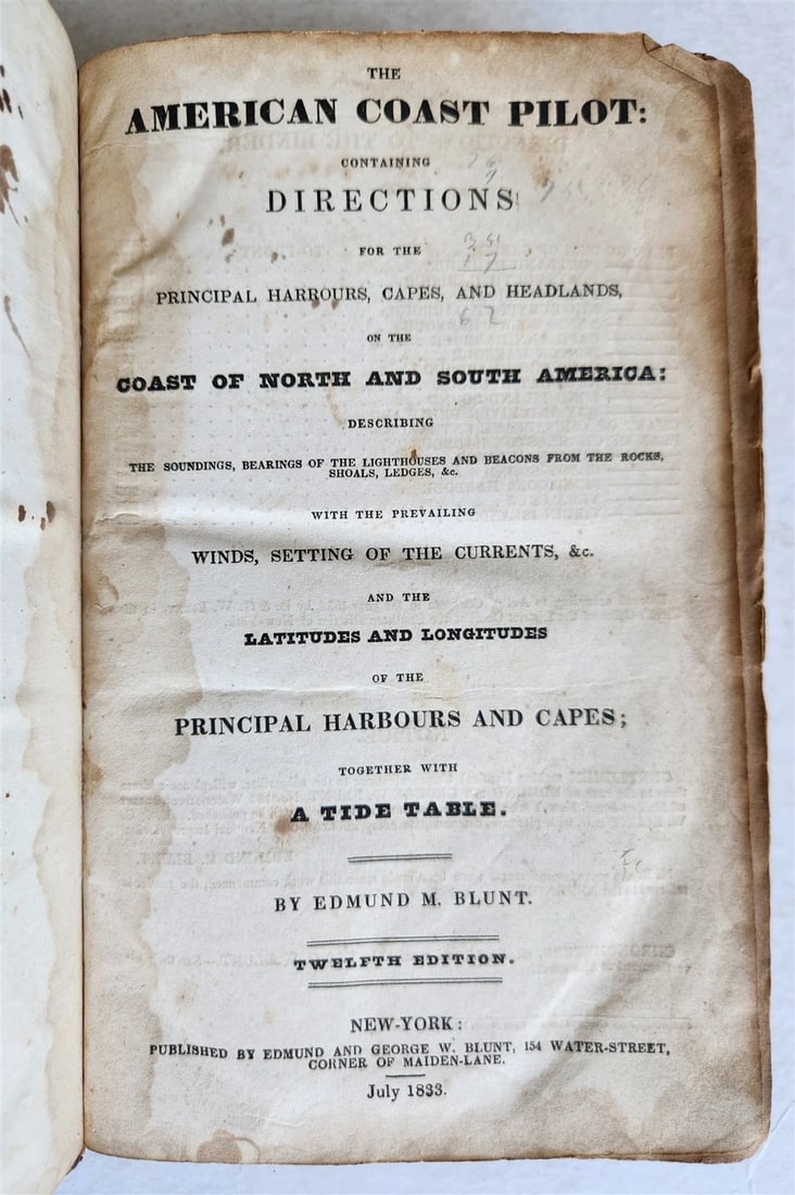 1833 AMERICAN COAST PILOT antique NORTH & SOUTH AMERICA (1 of 12)