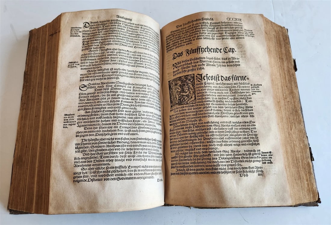 1558 MARTIN LUTHER WORKS PIGSKIN BOUND FOLIO in GERMAN antique - 15
