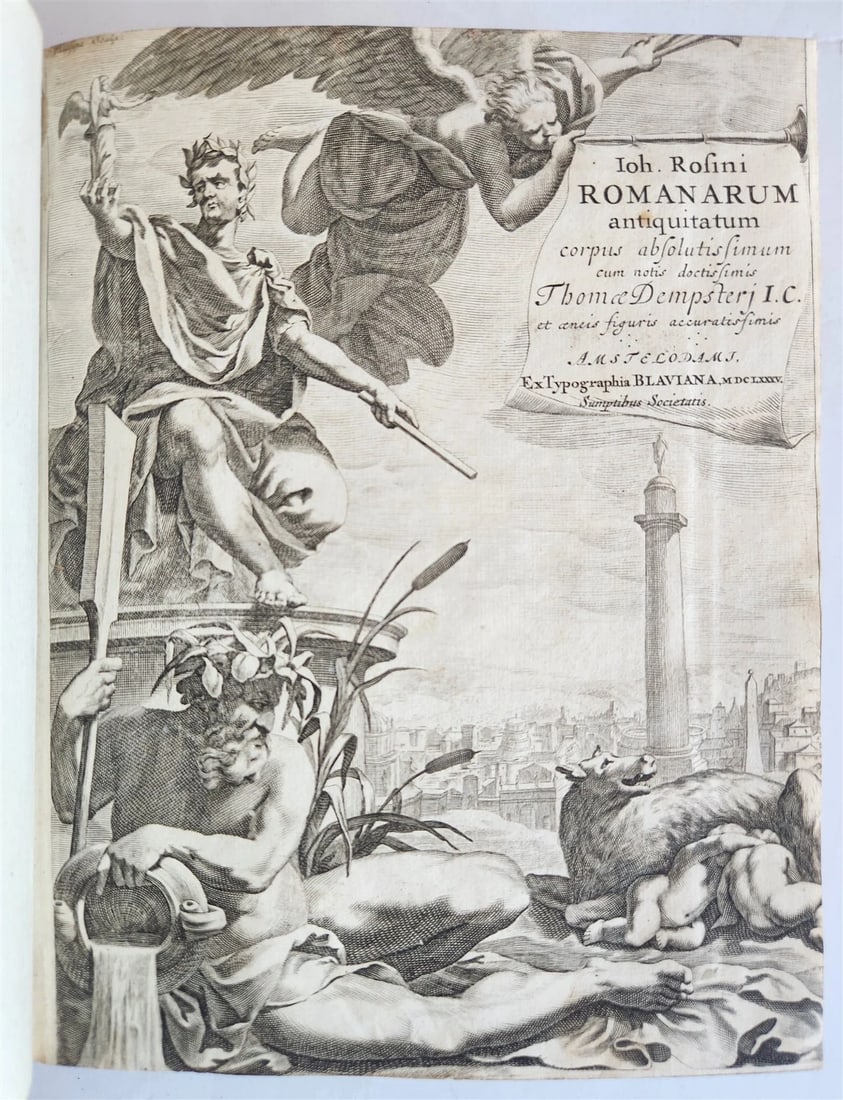 1685 ROMAN ANTIQUTIES antique ILLUSTRATED vellum bound in LATIN: Title: 1685 ROMAN ANTIQUTIES antique ILLUSTRATED vellum bound in LATIN Description: Antiquitatum Romanarum corpus absolutissimum. Cum notis doctissimis et locupletiss. Thomae Dempsteri I. C. Huic post
