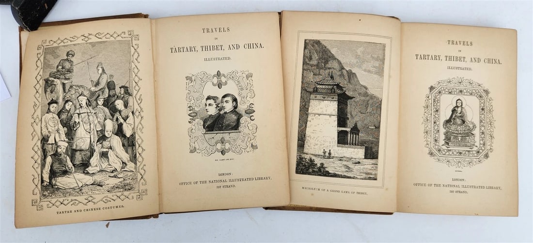 1844 TRAVELS to TARTARY THIBET & CHINA in 1844-46 antique 2 VOLUMES illustrated (1 of 20)