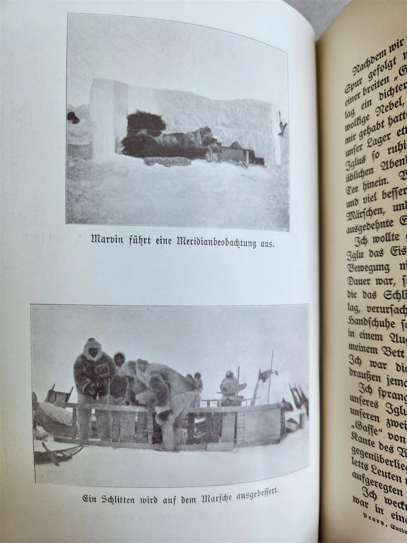 1910 DISCOVERY of NORTH POLE by ROBERT PEARY in GERMAN antique ILLUSTRATED - 10
