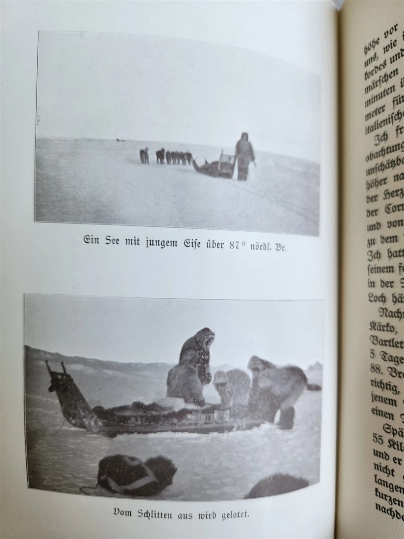 1910 DISCOVERY of NORTH POLE by ROBERT PEARY in GERMAN antique ILLUSTRATED - 11