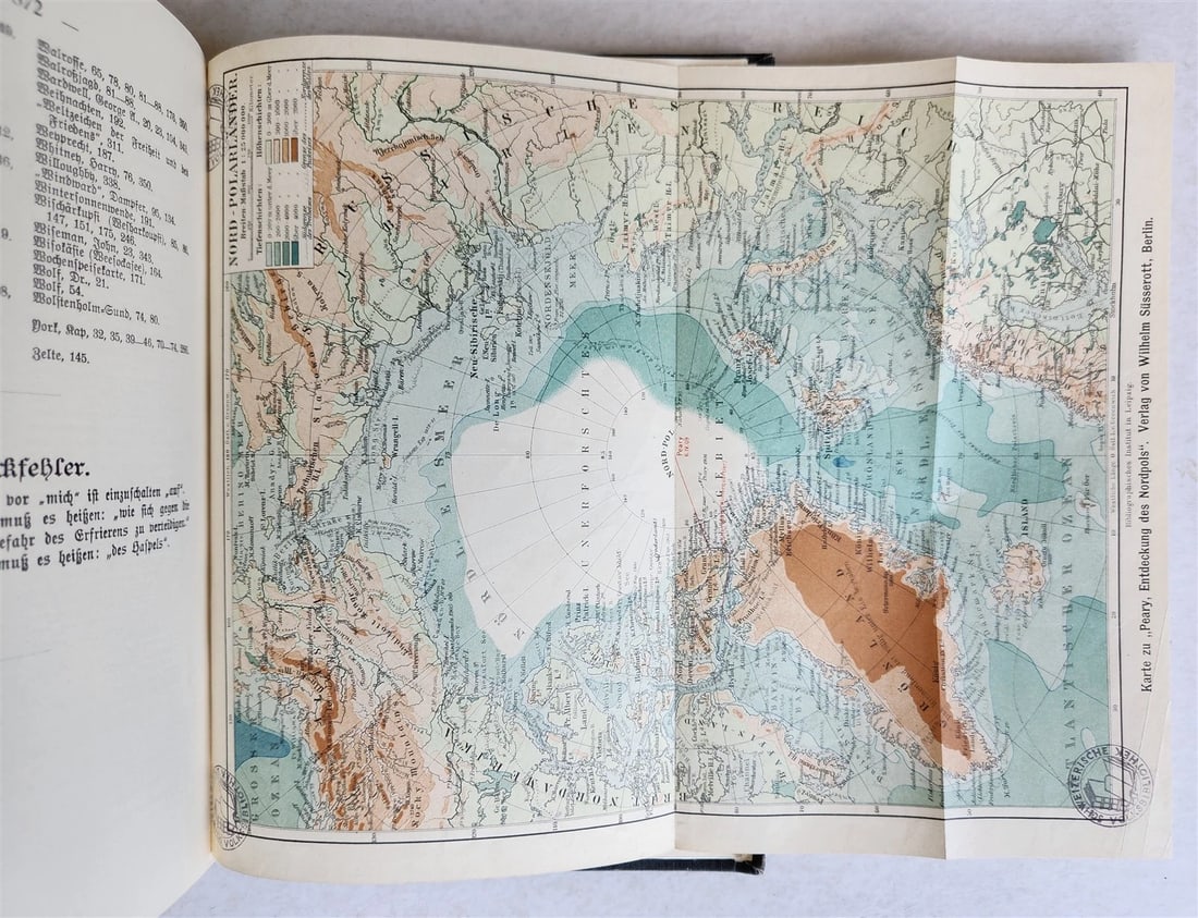 1910 DISCOVERY of NORTH POLE by ROBERT PEARY in GERMAN antique ILLUSTRATED - 4