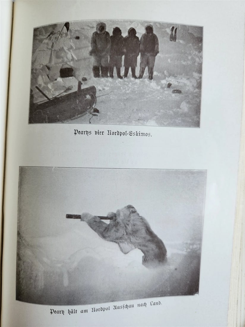 1910 DISCOVERY of NORTH POLE by ROBERT PEARY in GERMAN antique ILLUSTRATED - 6