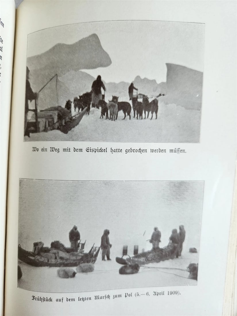 1910 DISCOVERY of NORTH POLE by ROBERT PEARY in GERMAN antique ILLUSTRATED - 9