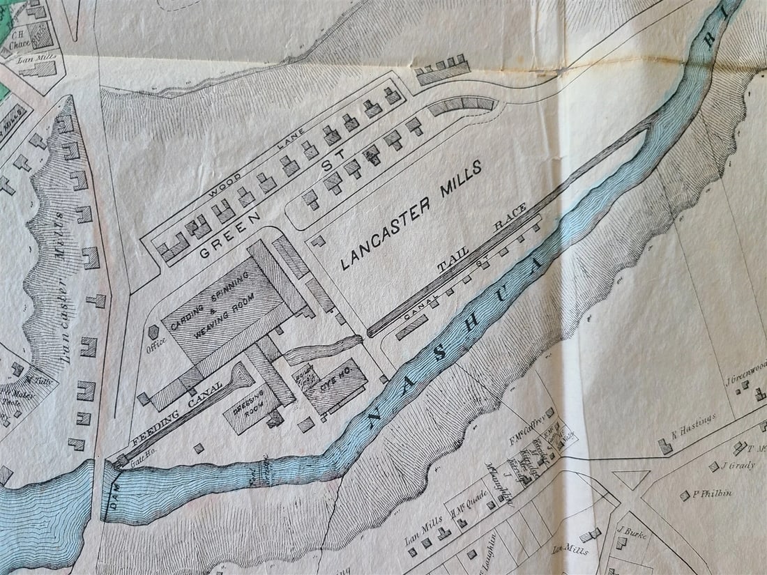 PLAN of TOWN of CLINTON MA antique 31.5 by 39.5" - 4