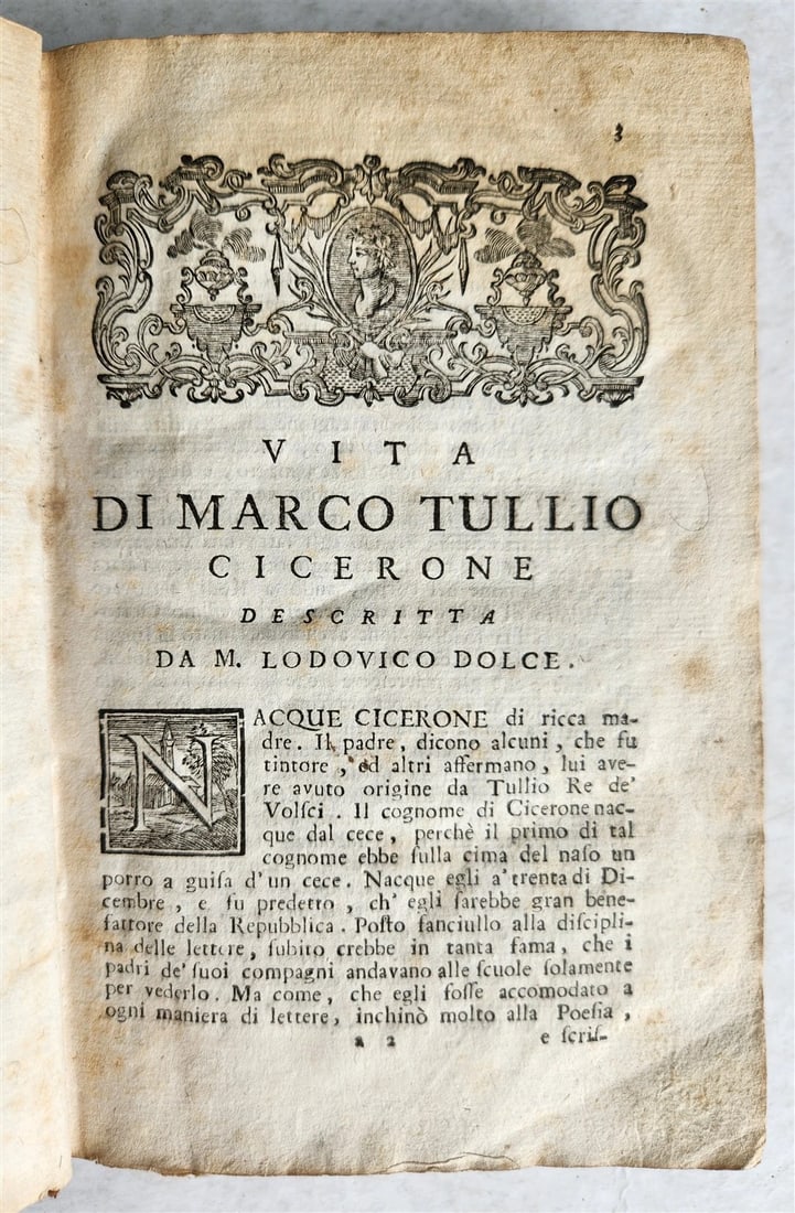 1761 LE EPISTOLE FAMIGLIARI di CICERONE da ALDO MANUZIO antique - 3