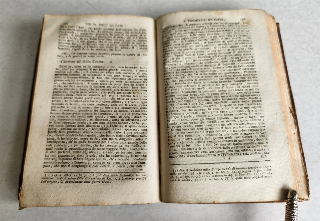1761 LE EPISTOLE FAMIGLIARI di CICERONE da ALDO MANUZIO antique - 5
