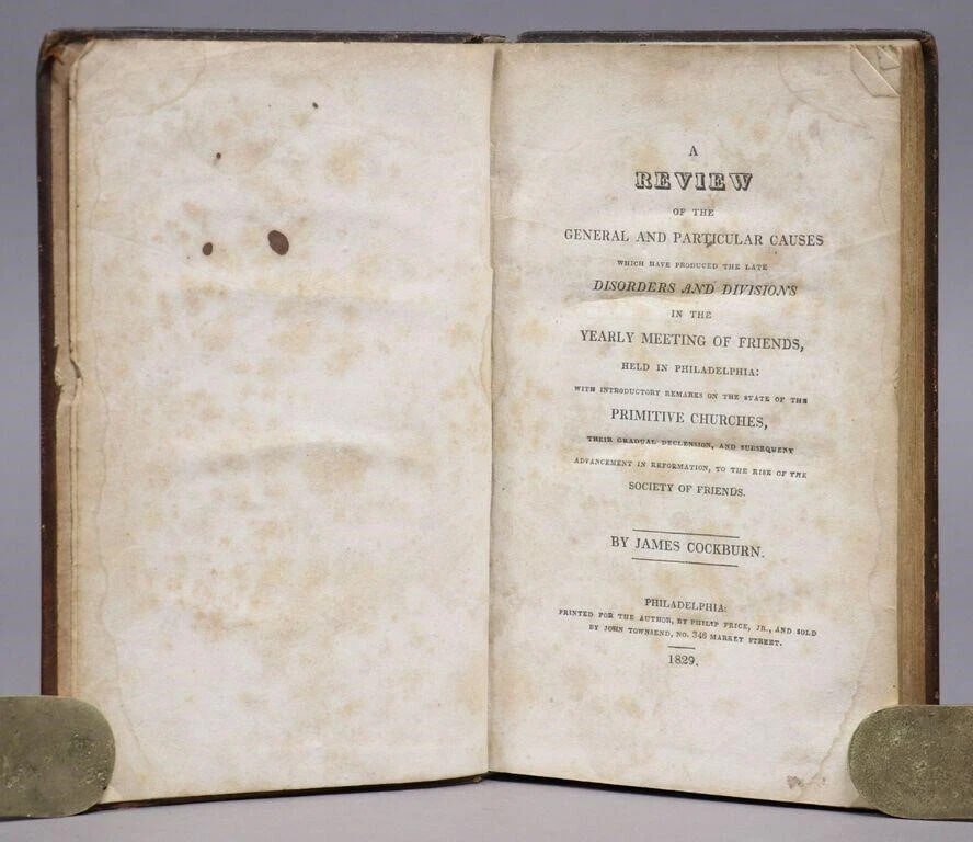 1829 QUAKERS General Causes in Yearly Meeting of Friends antique AMERICANA (1 of 3)