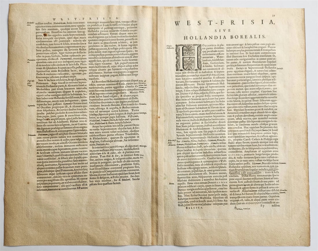 1640 MAP of HOLLANDIA NETHERLANDS by WILLEM BLAEU antique AUTHENTIC - 4