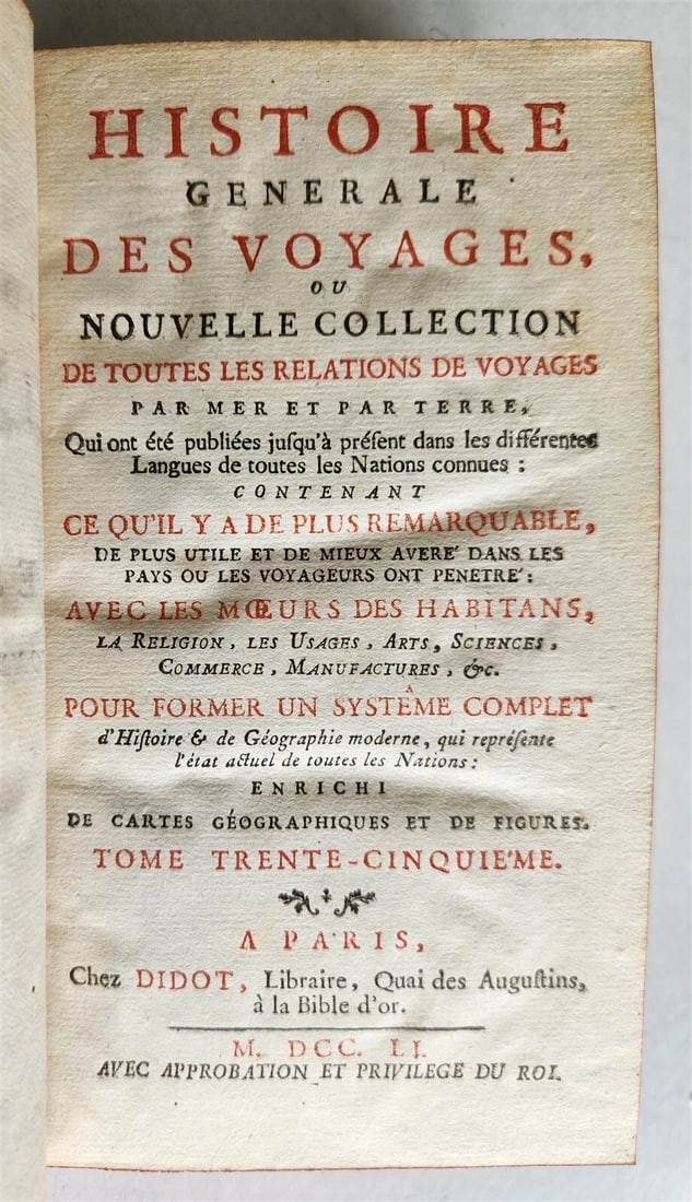 1751 HISTOIRE des VOYAGES illustrated FERNAND MENDEZ PINTO to INDIA TRAVELS v.35 - 2