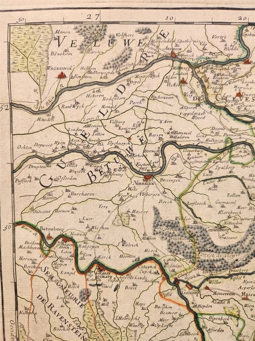 1702 FRANCE LE DUCHE de CLEVES antique MAP by Hubert Jaillot - 3