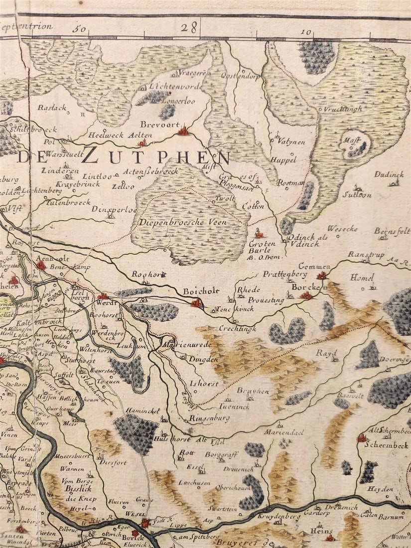1702 FRANCE LE DUCHE de CLEVES antique MAP by Hubert Jaillot - 5