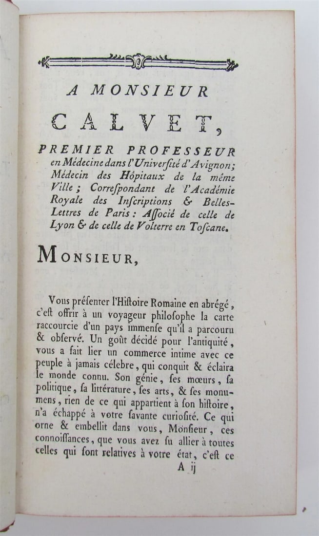 1774 ROMAN HISTORY in FRENCH antique Abrege de l'histoire Romaine by FLORUS - 3