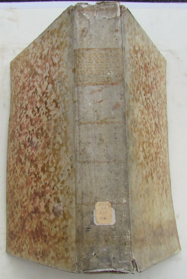 1731 VELLUM BINDING FOLIO HISTORIA ECCLESIASTICA antique by Graveson Ignatius: Title: 1731 VELLUM BINDING FOLIO HISTORIA ECCLESIASTICA antique by Graveson Ignatius Description: BY GRAVESON IGNATIUS (AMAT DE GRAVESON, IGNACE HYACINTHE, 1670-1733) GOOD CONDITION , HEAVY TONING.