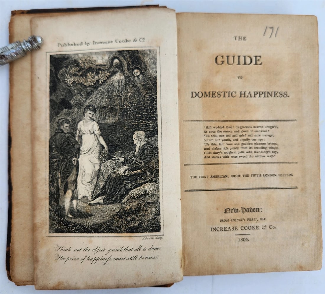 1804 THE GUIDE TO DOMESTIC HAPPINESS antique Americana NEW HAVEN (1 of 5)