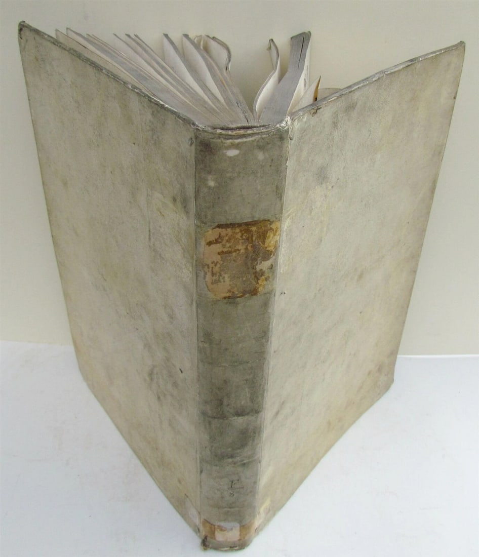 1741 VELLUM BOUND ANTIQUE FOLIO S. AURELII AUGUSTINI by ANGELO CUPETIOLI: Title: 1741 VELLUM BOUND ANTIQUE FOLIO S. AURELII AUGUSTINI by ANGELO CUPETIOLI Description: Venice, 1741 Folio (10 by 14 3/4") Minor wear of binding. Some dampstain on the pages. Ex-library. (23)