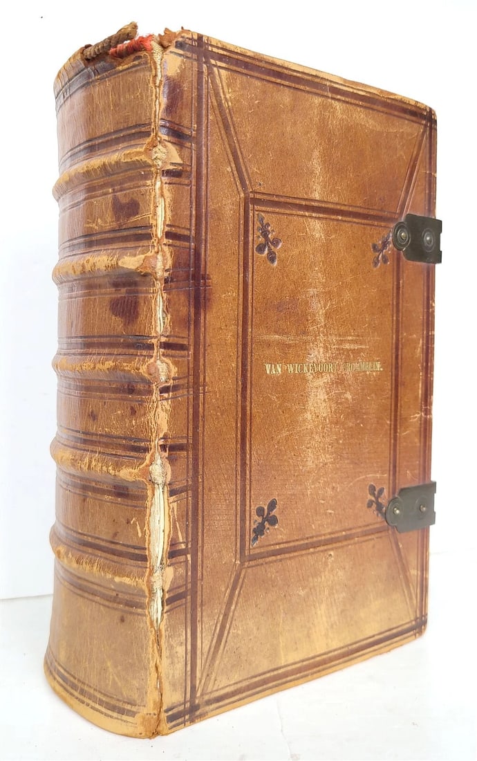 1867 BIBLE in DUTCH antique nice leather binding - 3
