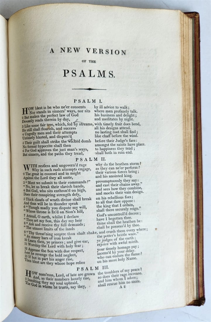 1807 BOOK of COMMON PRAYER ILLUSTRATED w/ PSALMS of DAVID antique in ENGLISH - 5