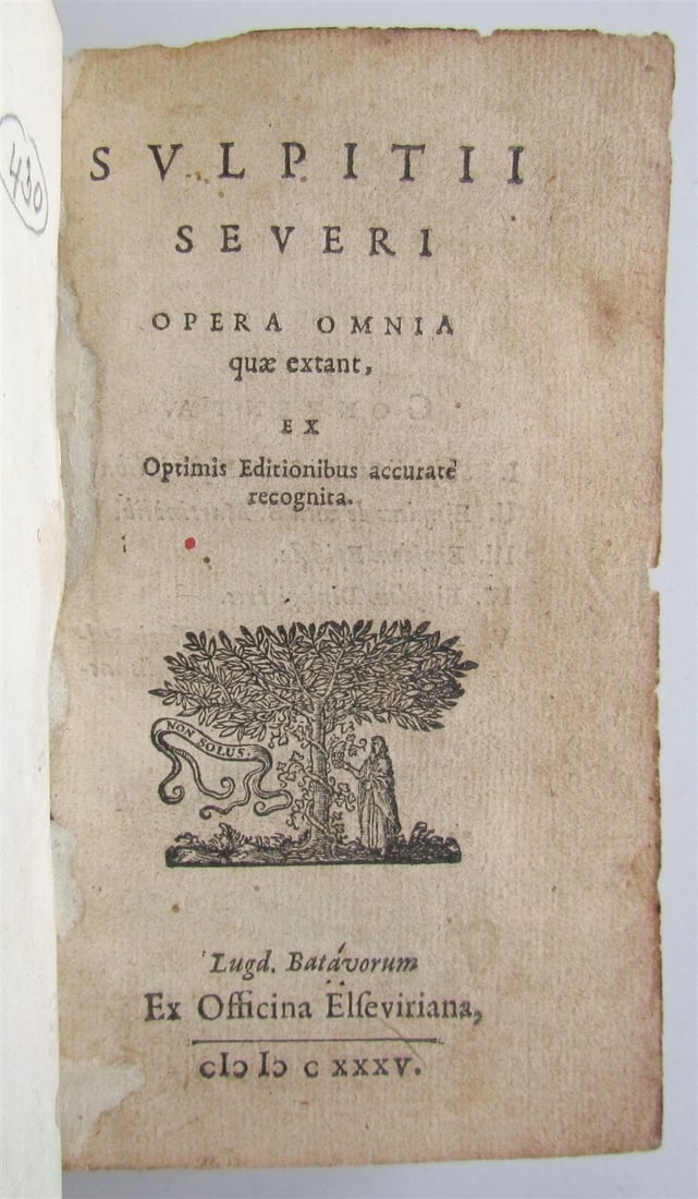 1635 SULPITII SEVERI HISTORY antique VELLUM BINDING ELZEVIR PRESS (1 of 4)