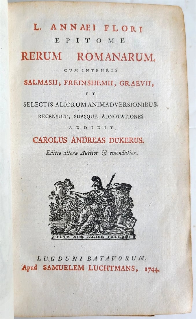 1744 FLORUS ROMAN HISTORY antique VELLUM BINDING Epitome Rerum Romanarum - 3