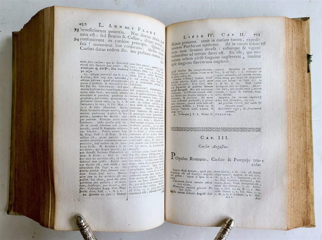 1744 FLORUS ROMAN HISTORY antique VELLUM BINDING Epitome Rerum Romanarum - 6