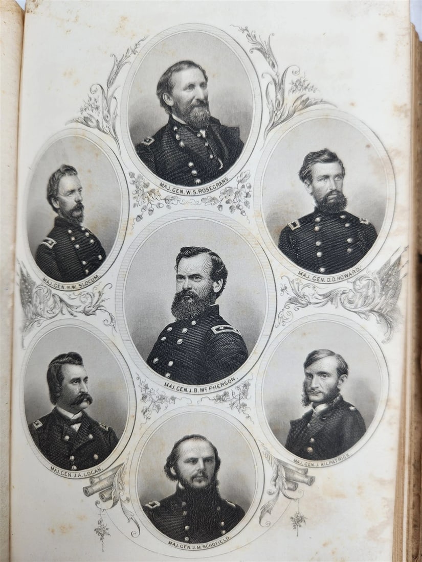 1865 GRANT & SHERMAN their CAMPAIGNS & GENERALS by Headley antique ILLUSTRATED - 12