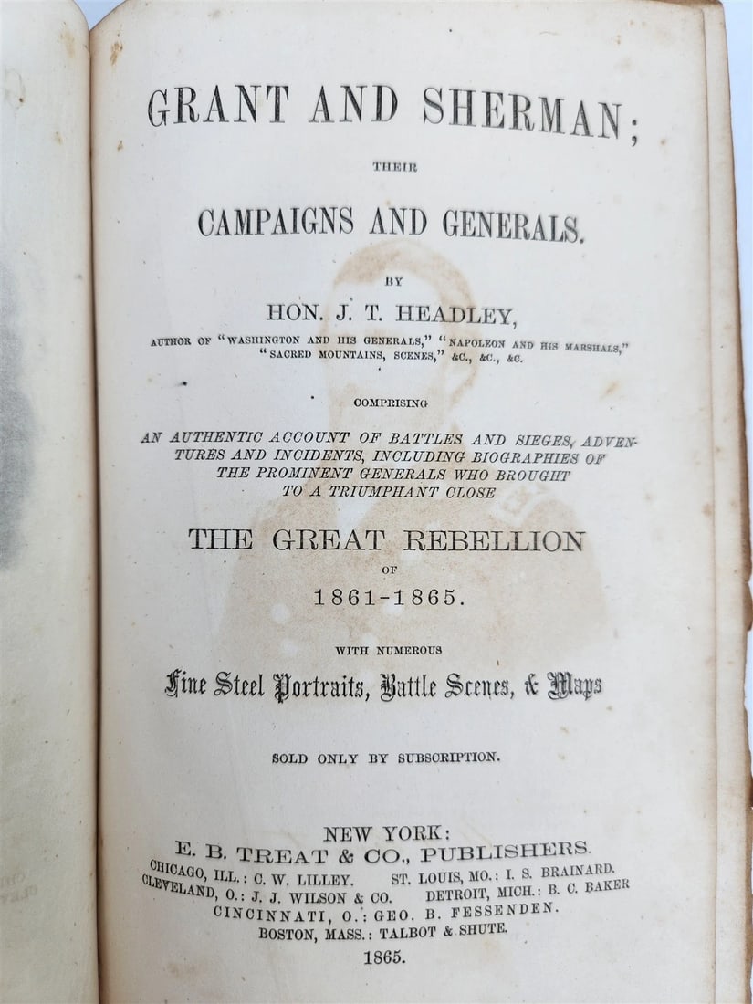 1865 GRANT & SHERMAN their CAMPAIGNS & GENERALS by Headley antique ILLUSTRATED - 3