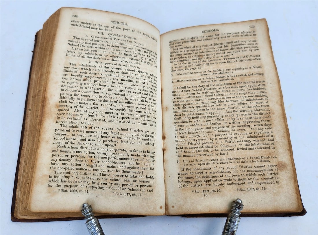 1825 TOWN OFFICER or, LAWS of MASSACHUSSETTS antique Americana - 5