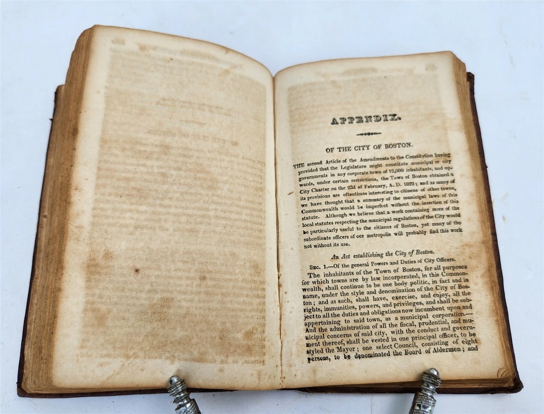 1825 TOWN OFFICER or, LAWS of MASSACHUSSETTS antique Americana - 6